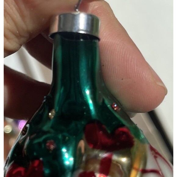 Vintage Christmas Trimmeries glass ornaments Handpainted Santa Toy Sack Present - Picture 11 of 11